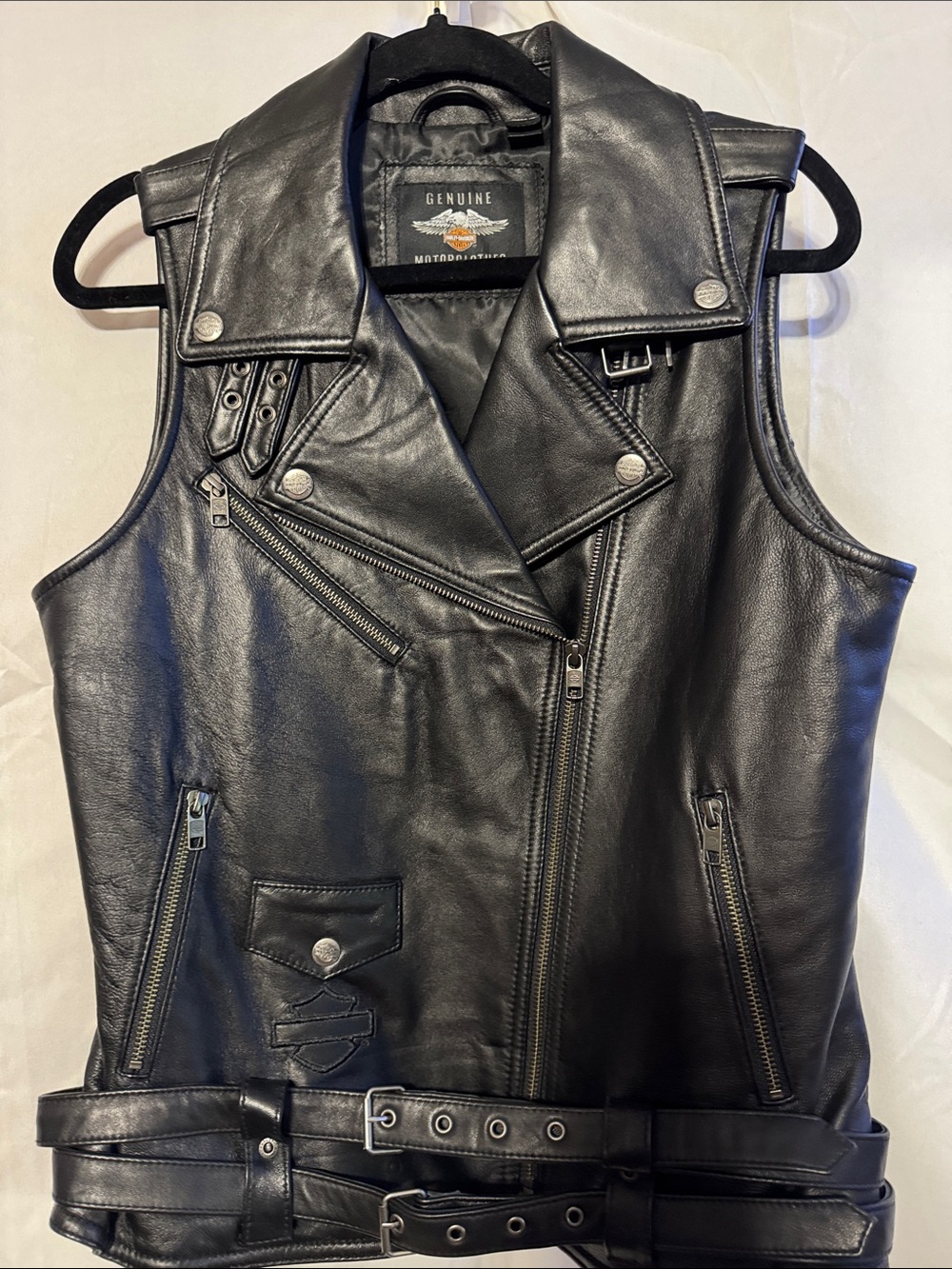 Harley-Davidson Women's Black Leather Motorcycle Vest